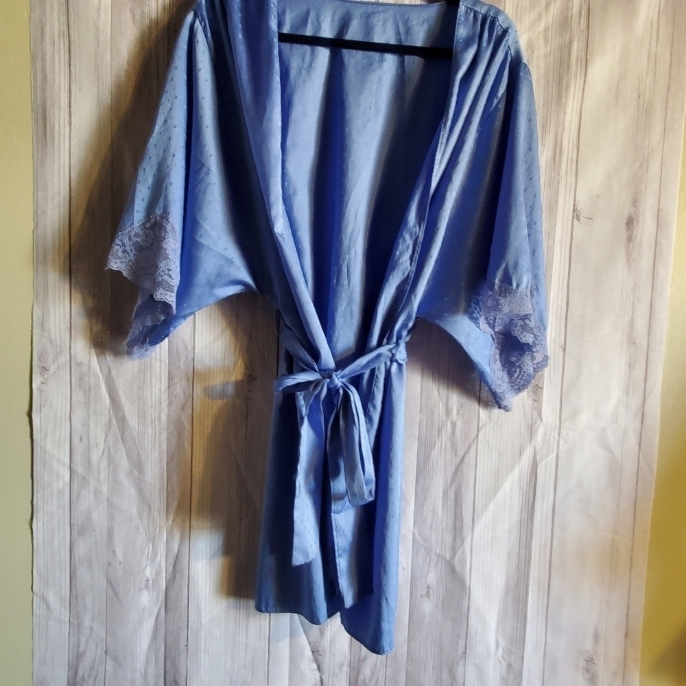 Victoria secret vintage gold label. Blue robe. 1977/1980. Sz small